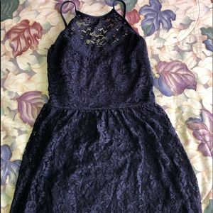 navy blue lace dress
